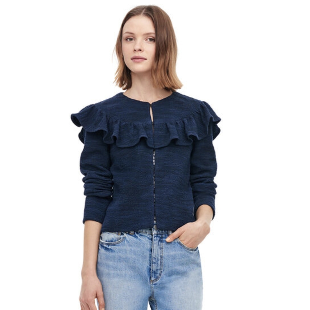 NWT Rebecca Taylor tweed ruffle jacket